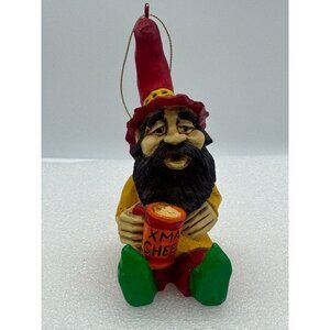 Vintage Steve Tunturi Whittlers Workshop Gnome Christmas Ornament Hand Carved